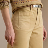 Lauren Ralph Lauren Stretch Chino Wide-Leg Cropped Trouser In Birch Tan