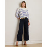 Lauren Ralph Lauren Stretch Chino Wide-Leg Cropped Trouser In Lauren Navy