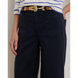 Lauren Ralph Lauren Stretch Chino Wide-Leg Cropped Trouser In Lauren Navy