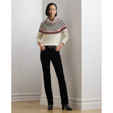 Lauren Ralph Lauren Stretch Corduroy Straight Trouser In Black