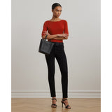 Lauren Ralph Lauren Stretch Cotton Boatneck Tee In Madison Red