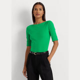 Lauren Ralph Lauren Stretch Cotton Boatneck Top