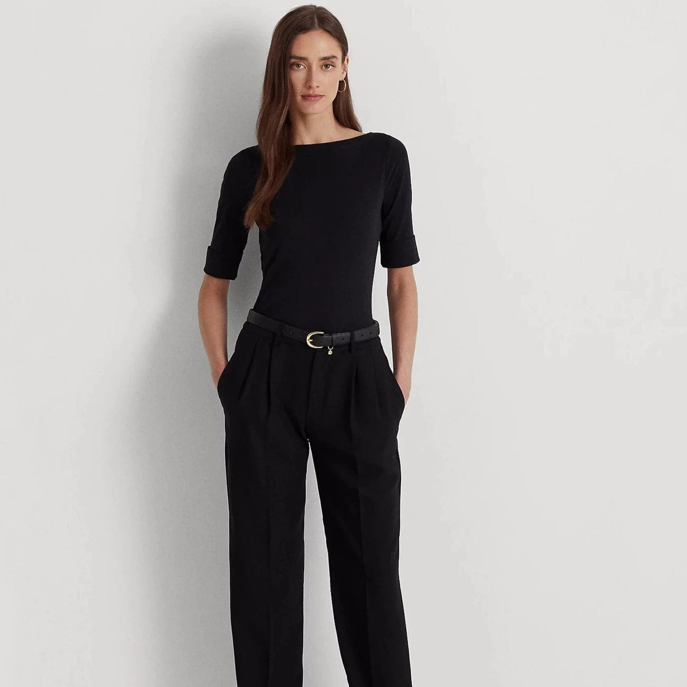 Ralph Lauren★Stretch Cotton Boatneck T-Shirt Lauren Ralph Lauren Stretch Cotton Boatneck Tee