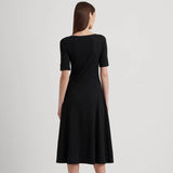 Lauren Ralph Lauren Stretch Cotton Midi Dress In Black
