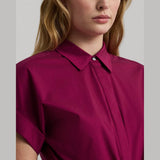 Lauren Ralph Lauren Stretch Cotton Shirtdress In Fuchsia Berry