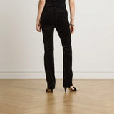 Lauren Ralph Lauren Stretch Velvet Straight Trouser In Black