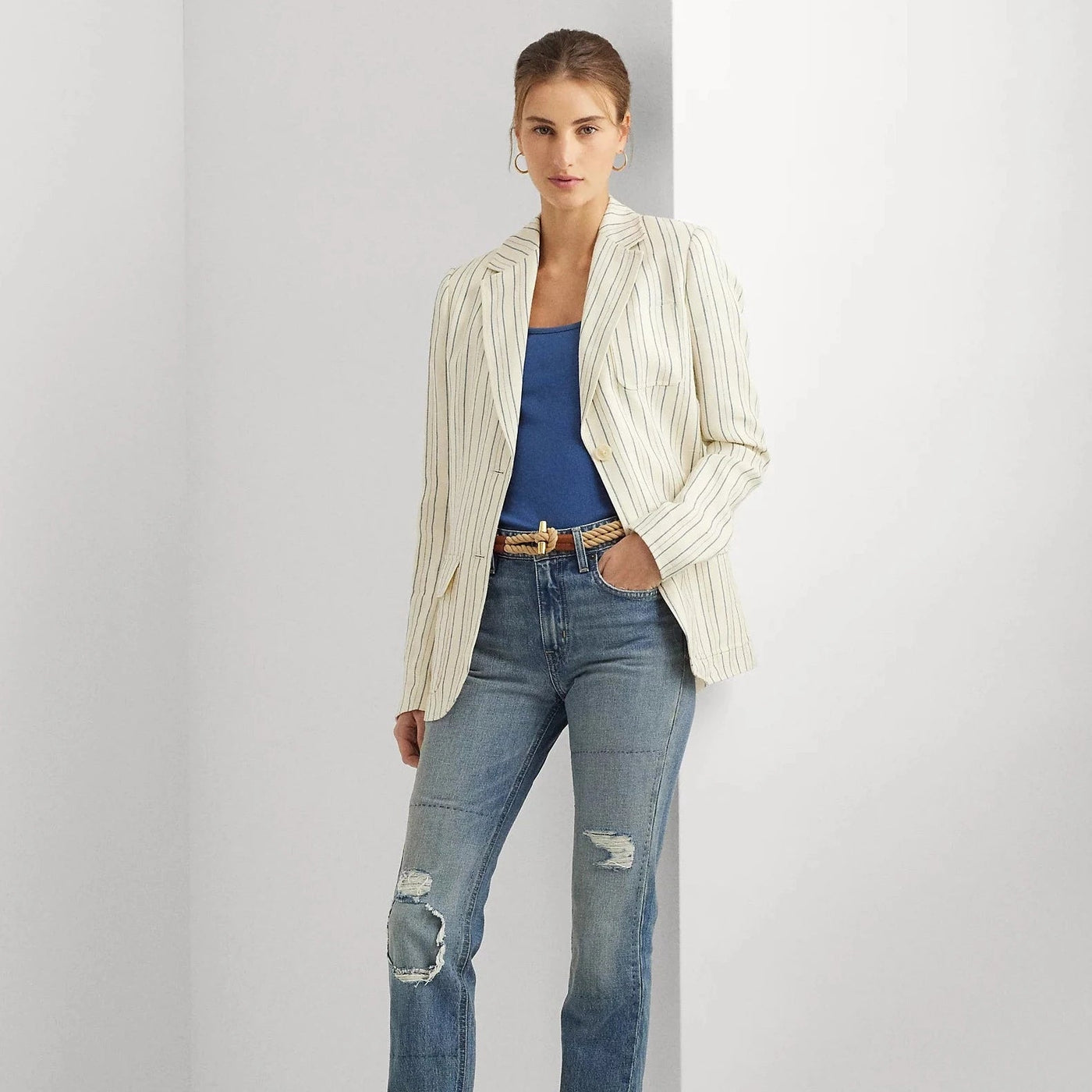 Lauren ralph lauren striped blazer on sale