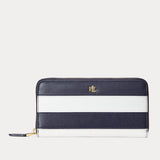 Lauren Ralph Lauren Striped Leather Continental Wallet French Navy