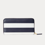 Lauren Ralph Lauren Striped Leather Continental Wallet French Navy