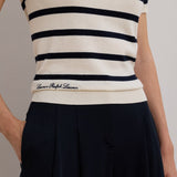 Lauren Ralph Lauren Striped Short-Sleeve Jumper In Cream/Navy