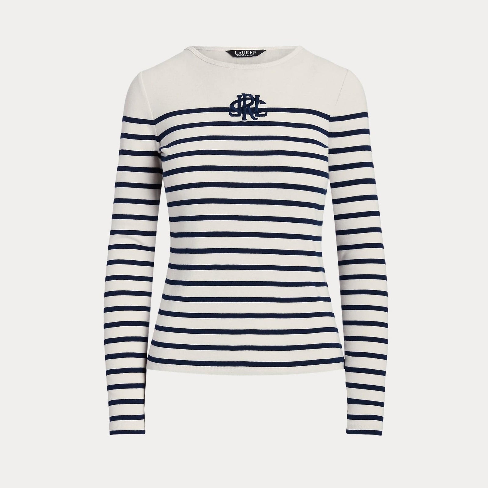 Lauren Ralph Lauren Striped Stretch Cotton Long-Sleeve Tee