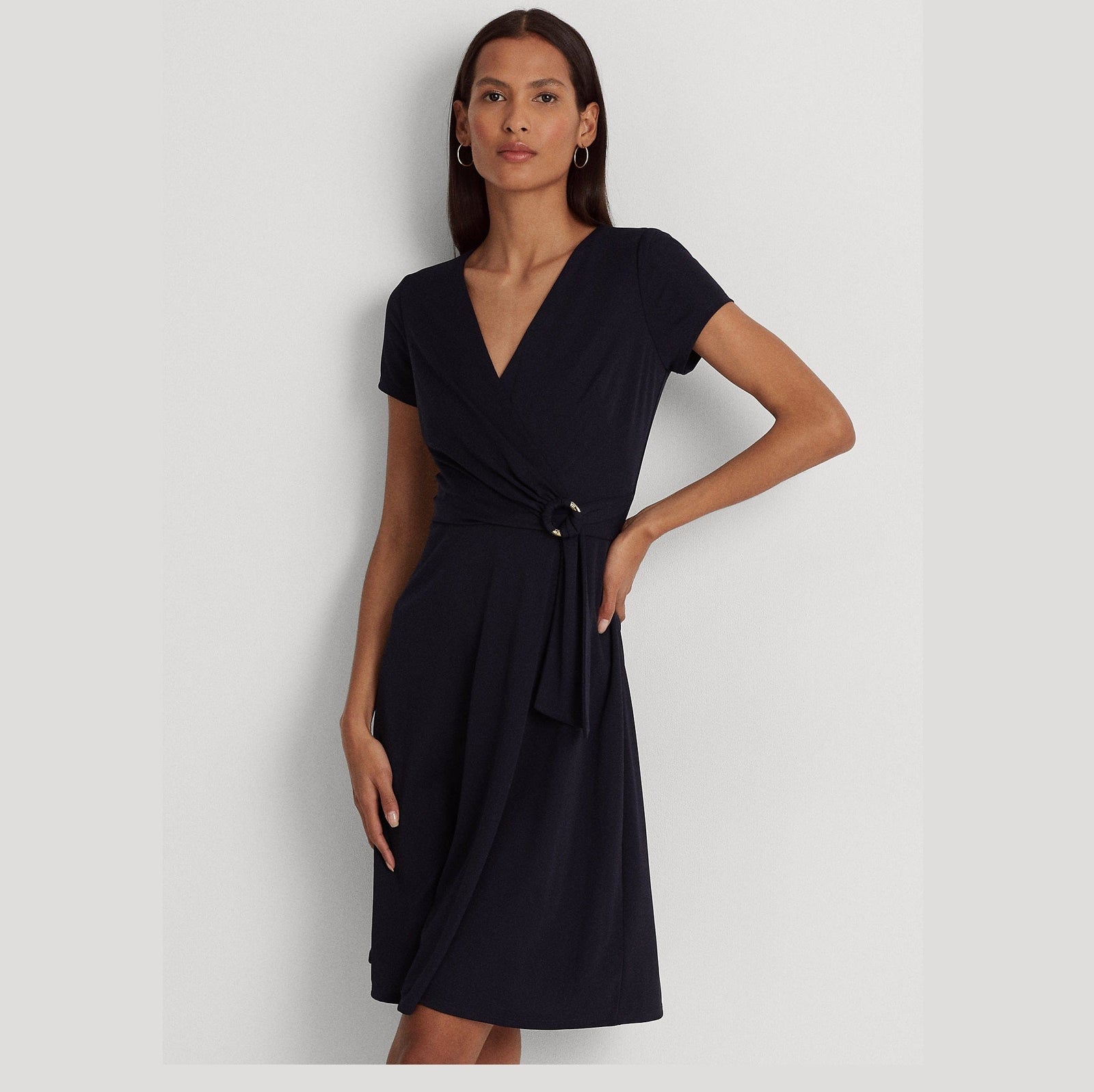 lauren surplice jersey dress Lauren Ralph Lauren Women's Belting-Print Surplice Jersey Dress