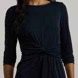 Lauren Ralph Lauren Twist-Front Stretch Jersey Midi Dress In Navy