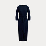 Lauren Ralph Lauren Twist-Front Stretch Jersey Midi Dress In Navy