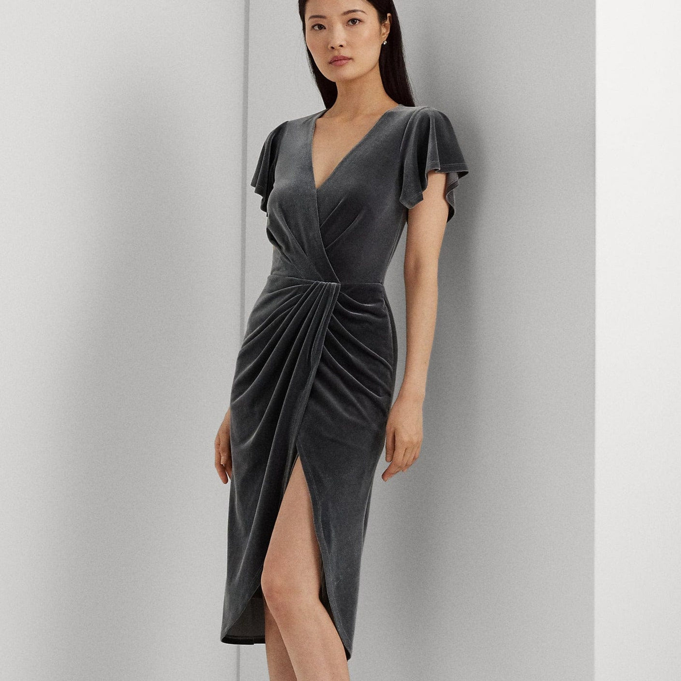 Cocktail Dresses Ralph Lauren Velvet Surplice Dress POLO RALPH