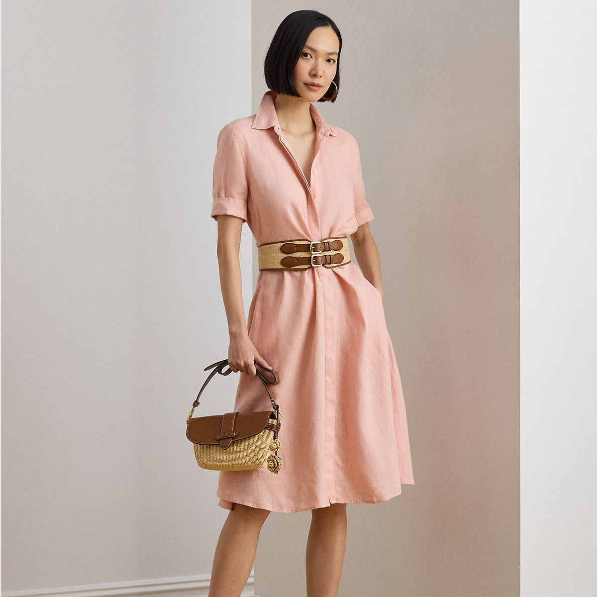 Lauren Ralph Lauren Ring-Trim Jersey Cap-Sleeve Dress Lauren Ralph Lauren Ring-Trim Jersey Cap-Sleeve Dress