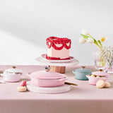 Le Creuset Cast Iron Heart Dish with Stainless Steel Heart Knob 20cm Shell Pink