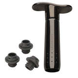 Le Creuset WA137 Wine Pump With 3 Stoppers Black Nickel