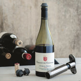 Le Creuset WA137 Wine Pump With 3 Stoppers Black Nickel