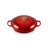 Le Creuset Cast Iron Christmas Shallow Casserole L'Etoile In Cerise