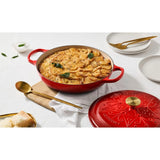 Le Creuset Cast Iron Christmas Shallow Casserole L'Etoile In Cerise