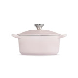 Le Creuset Cast Iron Heart Casserole with Stainless Steel Heart Knob, 20cm In Shell Pink