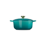 Le Creuset Cast Iron Round Casserole In Bleu Riviera - 2.4L
