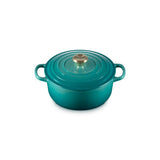 Le Creuset Cast Iron Round Casserole In Bleu Riviera - 2.4L