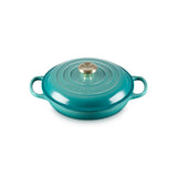 Le Creuset Cast Iron Shallow Casserole In Bleu Riviera - 2.2L