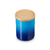 Le Creuset Medium Storage Jar With Wood Azzure