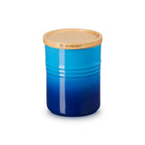 Le Creuset Medium Storage Jar With Wood Azzure