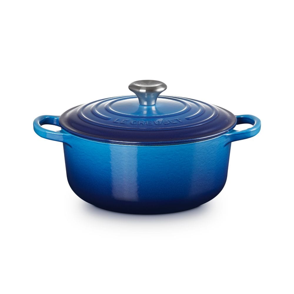 未使用　LE CREUSET Round Casserole 20cm Le Creuset Round Casserole 20Cm In Azure