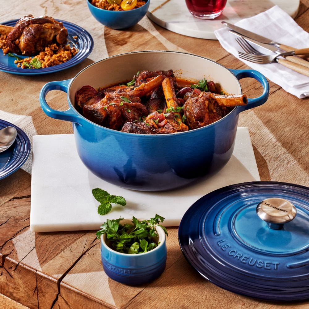 未使用　LE CREUSET Round Casserole 20cm Le Creuset Round Casserole 20Cm In Azure
