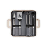 Le Creuset Set of 4 Stainless Steel BBQ tools and Carry Bag