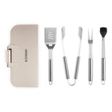 Le Creuset Set of 4 Stainless Steel BBQ tools and Carry Bag