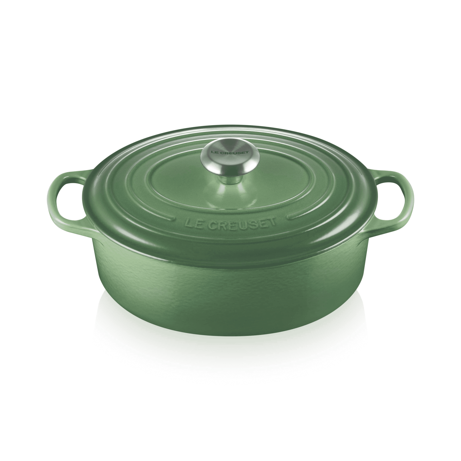 Le Creuset Signature Cast Iron 27cm Oval Casserole Bamboo Green