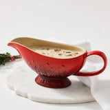 Le Creuset Stoneware Christmas Gravy Jug L'Etoile In Cerise