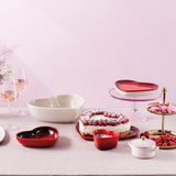 Le Creuset Stoneware Heart Serving Platter 32cm In Cerise
