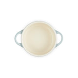 Le Creuset Stoneware Petite Round Casserole with Heart Knob 10cm Sea Salt