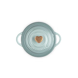Le Creuset Stoneware Petite Round Casserole with Heart Knob 10cm Sea Salt