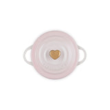 Le Creuset Stoneware Petite Round Casserole with Heart Knob 10cm Shell Pink