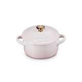 Le Creuset Stoneware Petite Round Casserole with Heart Knob 10cm Shell Pink
