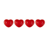 Le Creuset Stoneware Set of 4 Heart Bowls Cerise