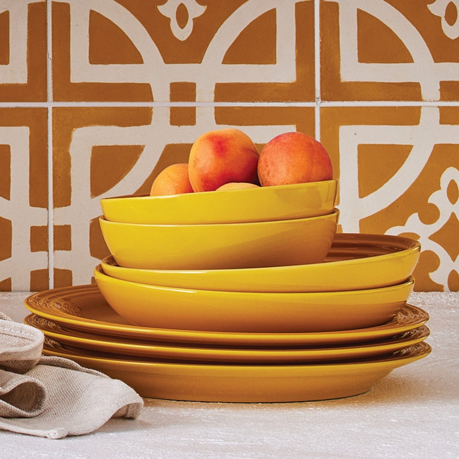 LE CREUSET ジャポネーズ 22cm イエロー Le Creuset Stoneware Side Plate 22cm in Nectar