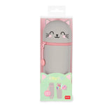 Legami 2-In-1 Silicone Kawaii Kitty Pencil Case