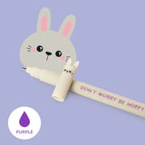 Legami Erasable Purple Ink Bunny Pen