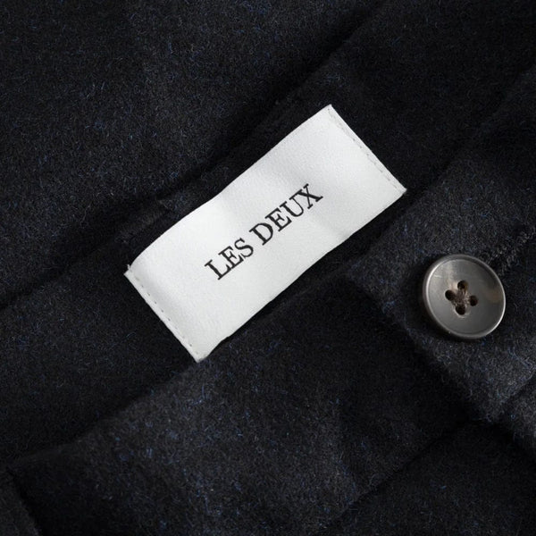 Les Deux Como Tapered Wool Pants In Black Melange