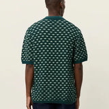 Les Deux Esmay Shell Knitted Polo in Sea Moss Green