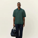 Les Deux Esmay Shell Knitted Polo in Sea Moss Green