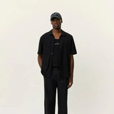 Les Deux Hector Pointelle SS Shirt in Black